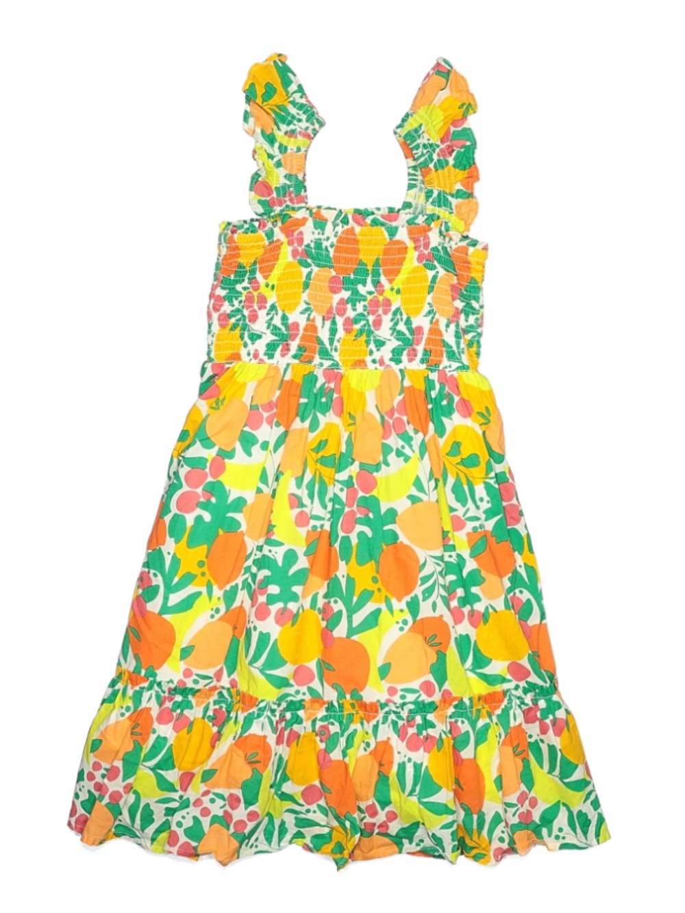 NWT NEW J Crew Crewcuts Colorful Citrus 100% Cotton Smocked Bodice Sundress 10